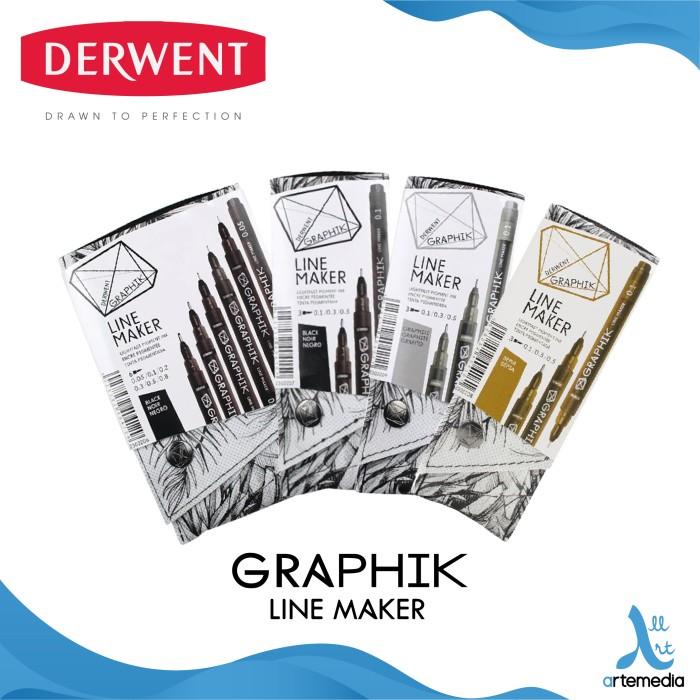 

Terlaris Drawing Pen Derwent Line Maker Set Pigment Ink Pulpen Gambar