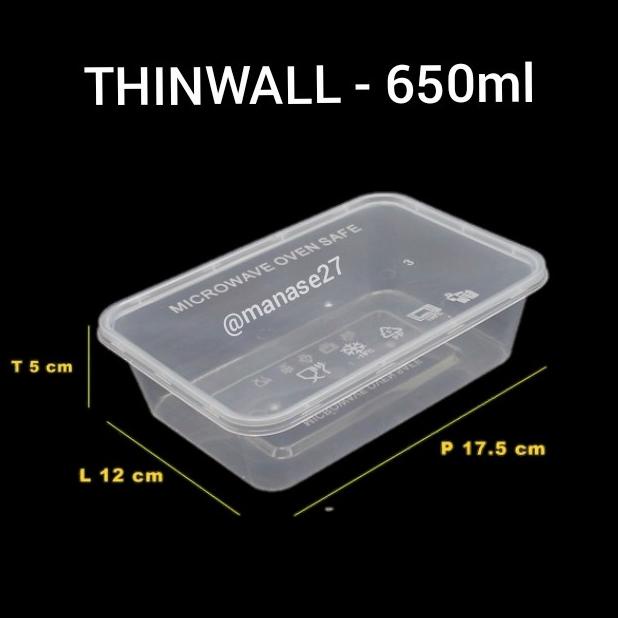 '+'+'+'+] (25pc) thinwall 650ml tempat makan plastik mika tebal