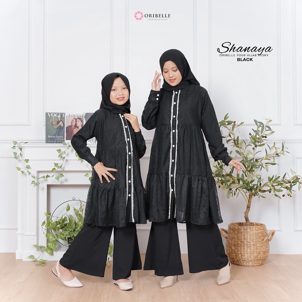 Tunik Premium dengan Ethnic Brocade Cotton + Kulot / Set Tunik dan jilbab anak remaja dewasa / Set T