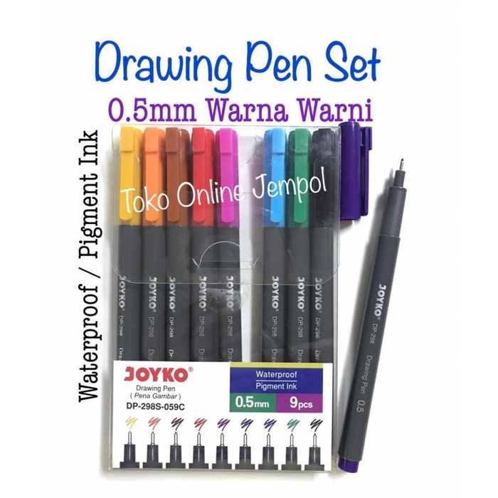 

Terlaris 0.5 Drawing Pen Set Color Joyko Isi 9 Dp-298S-059C Fine Tip Atk1131Jy