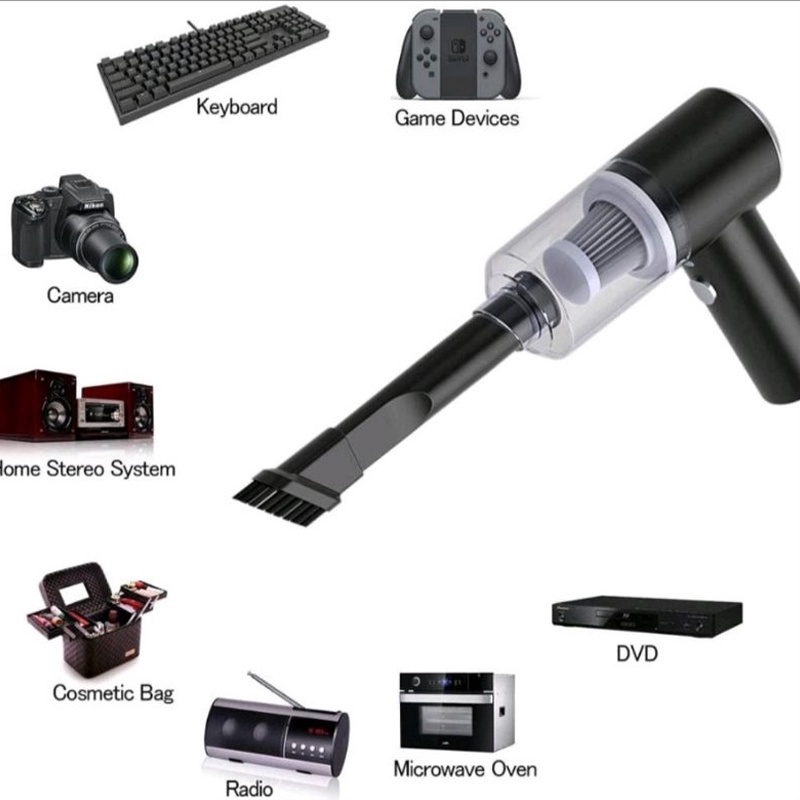 Penyedot debu genggam mini - Penyedot debu nirkabel multifungsi dengan hisapan super kuat yang digunakan untuk menyedot debu mobil dan tempat tidur-6000pa