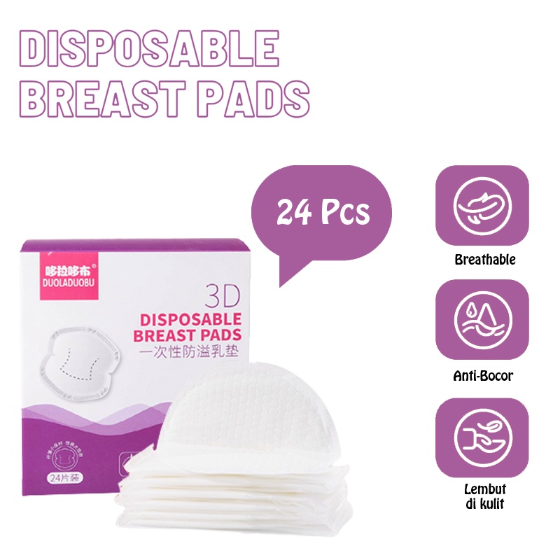 Breastpads 24 Pcs 3D Side Cut Shape / Mamapads isi 24 Pcs