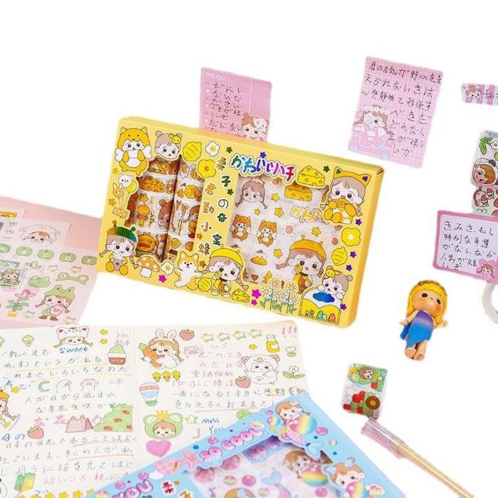 

Stiker Set Box Premium Karakter Lucu + Pisau Cutter + Roll Sticker 10