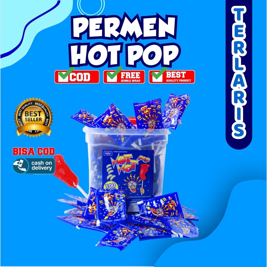 PERMEN KAKI HOT HOT POP LOLIPOP JAJANAN JADUL KEKINIAN TERMURAH COCOK UNTUK BINGKISAN ULANG TAHUN Pack