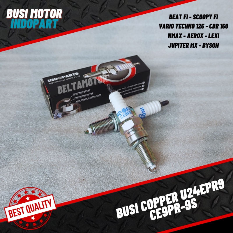 Busi Copper Indoparts CE9PR Beat Fi Scoopy Fi Vario Techno 125 Nmax 150 Aerox Jupiter Mx 135 CBR 150 Street Fire