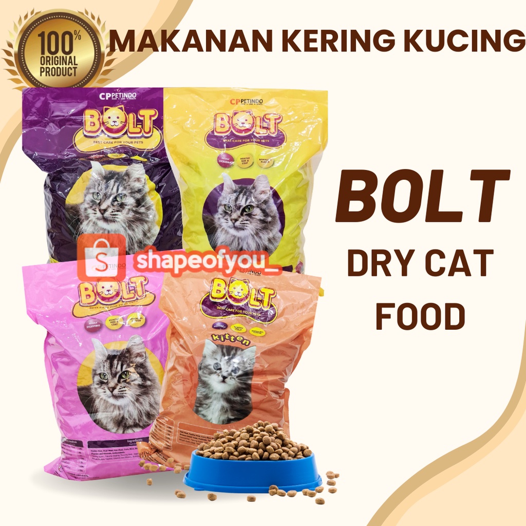 Bolt Makanan Kucing Kering Repack Pakan Kucing Bolt Cat Donut Ikan Dry Food Kitten