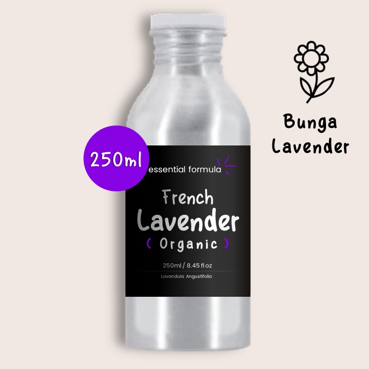 250ml Organic French Lavender Essential Oil Bunga Lavender Murni 100%