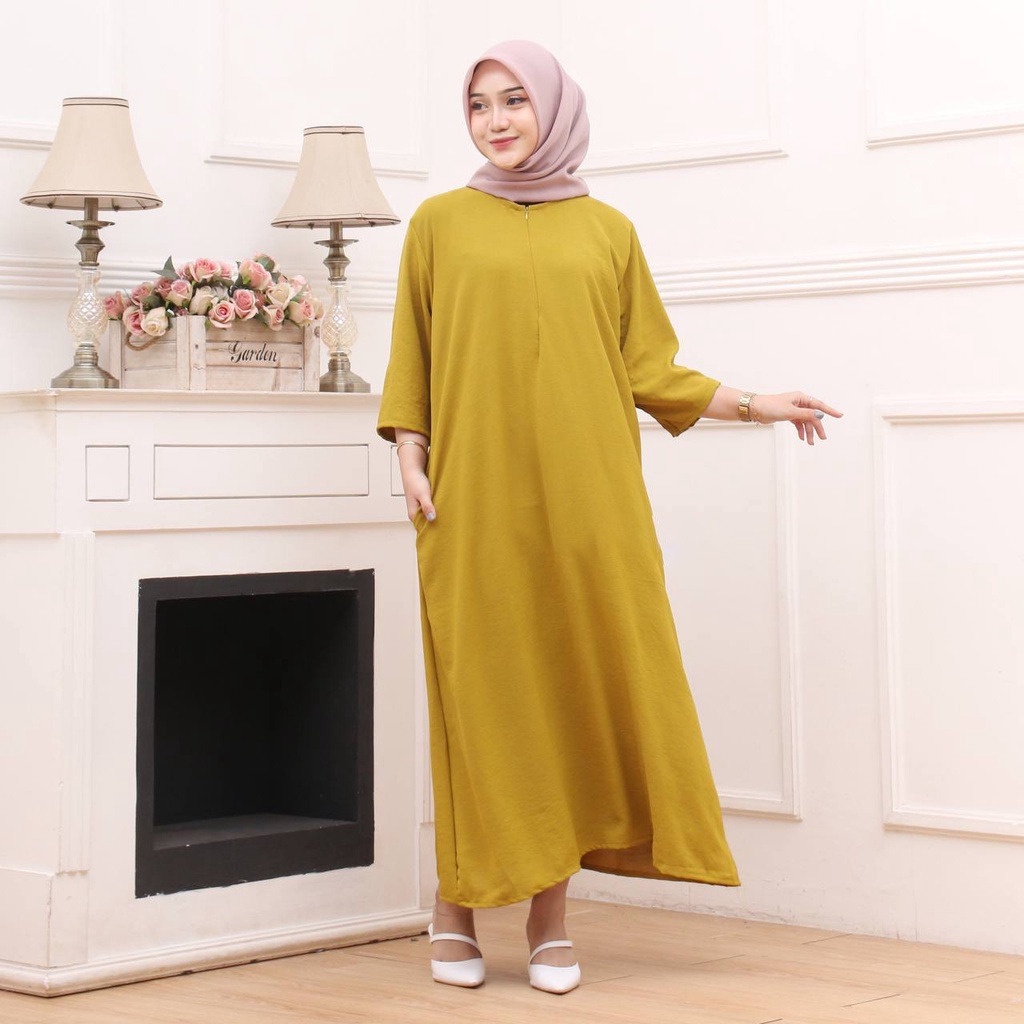 Daster Crinkle Gamis crinkle Lengan 3/4 Busui Friendly terbaru