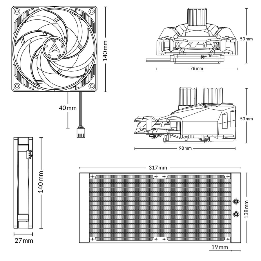 ARCTIC Liquid Freezer II 280 - AIO 280mm Liquid Cooling - CPU Cooler