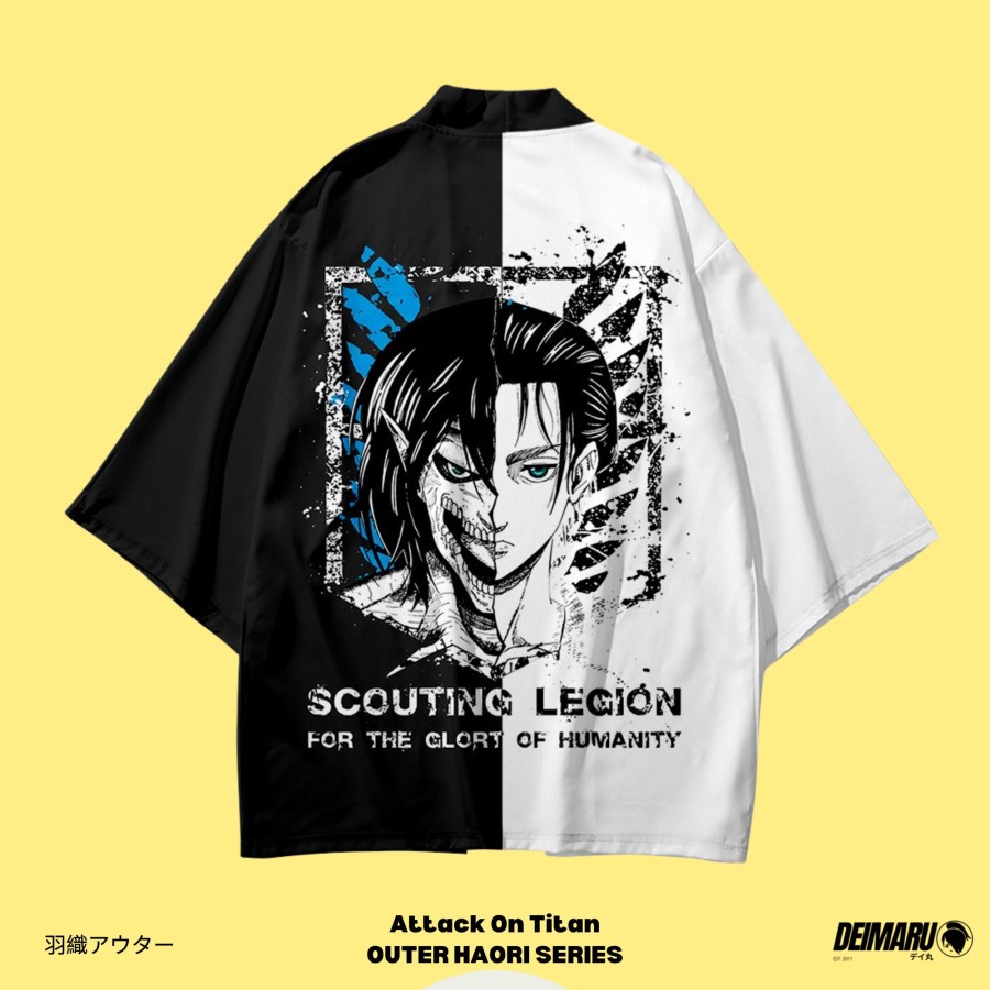Kostum Baju Jepang Kimono Pendek Happi Haori Attack On Titan