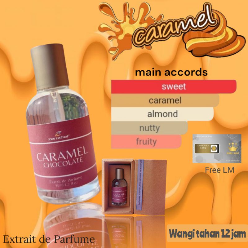 EXTRAIT PARFUM CARAMEL CHOCOLATE 35ML FREE LM WANGI TAHAN 12 JAM