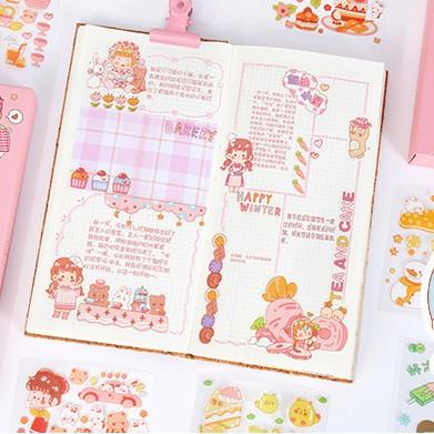 

Sticker Aesthetic 100 Pcs/Cute/ Tumbler/Diary Planner Stiker Anti Air