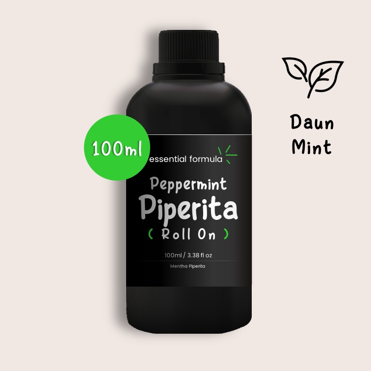 100ml Organic Peppermint Piperita Essential Oil Roll On Daun Mint Murni 100%