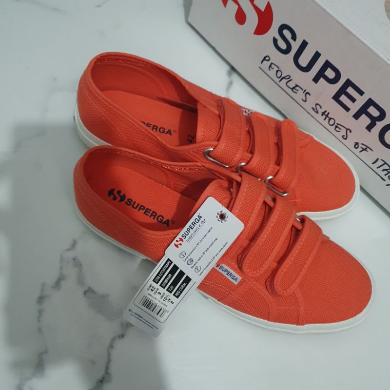 Superga 2750 Cot3strapu Velcro Original Resmi Outlet Limited Edition Red Coral - 42, 43