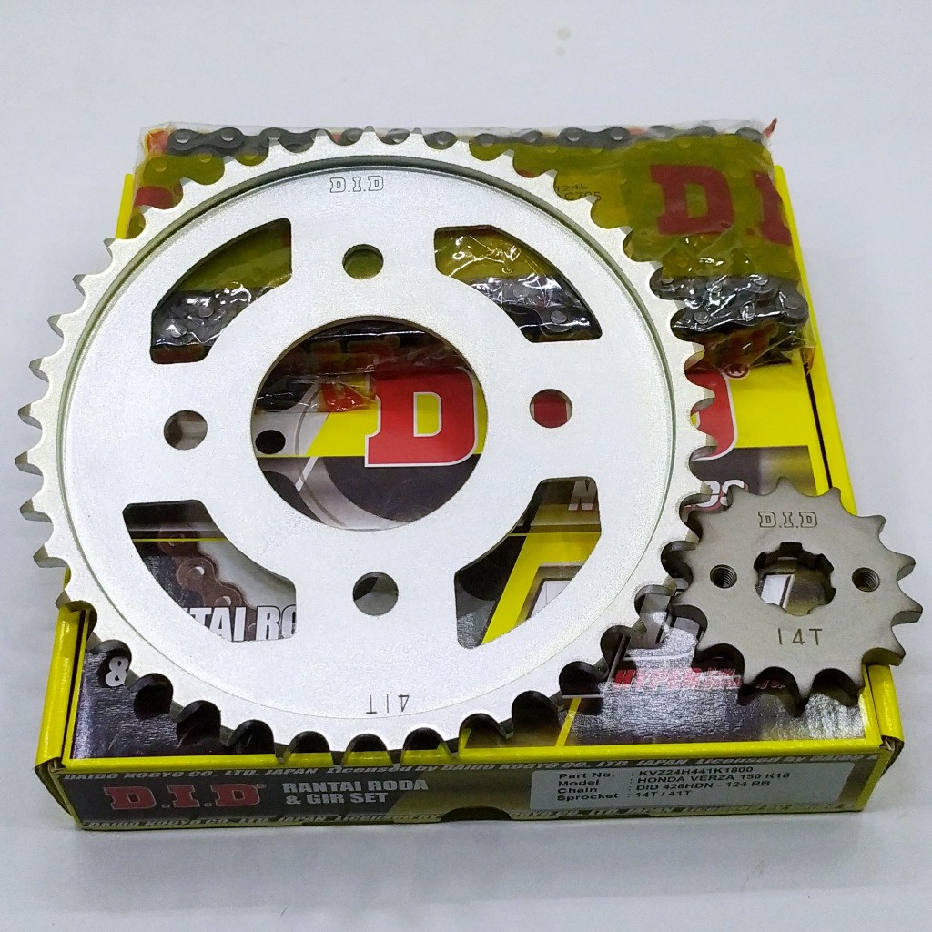 DID Gear Paket K18 Verza Mega Pro New Sonic Supra GTR 150 CB CBR 150 R CB150R 428HDN 14T 41T 124RB D