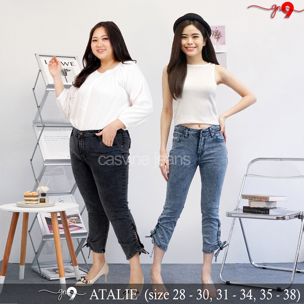 CASVINEJEANS || Celana Jeans Wanita Atalie Bigsize Jumbo Snow Mom Jeans Tali Serut Over Jumbo