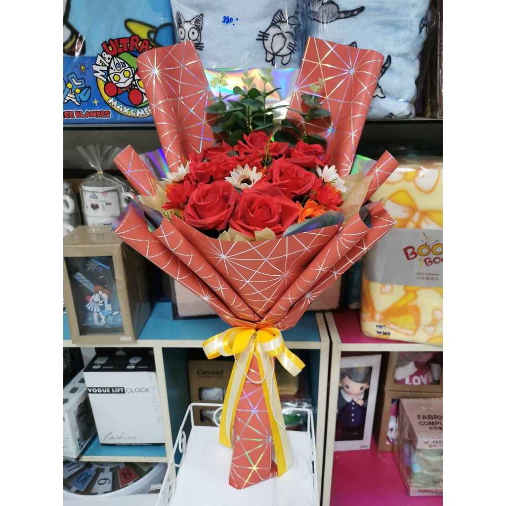 Flower wrapping kertas bunga plastik motif Kertas Bunga Cellophane bermotif KB6009