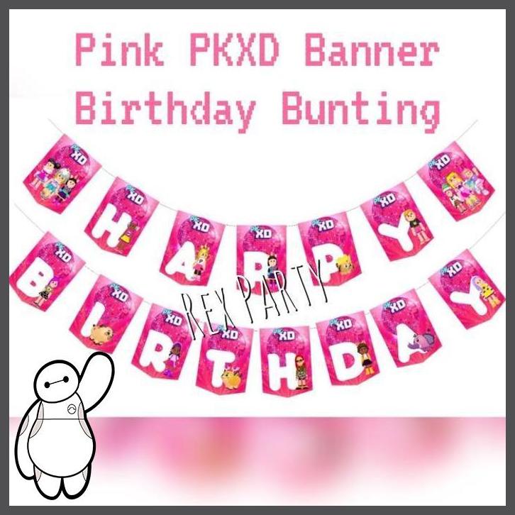 (REXP) PKXD PINK BANNER BIRTHDAY BUNTING/BANNER PKXD PINK/HAPPY BIRTHDAY PKXD