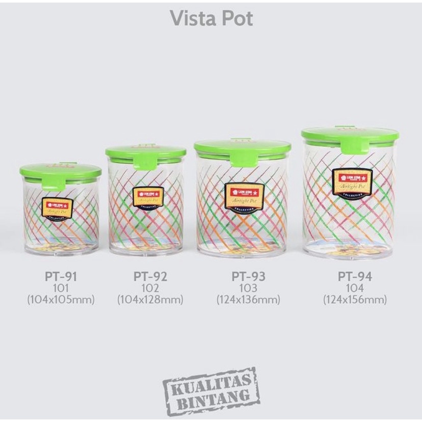 ( BISA COD ) PROMO Lion Star Toples Vista Pot / Toples Plastik Polos / Tempat Cemilan / Food Storage / Wadah Makanan / Toples Lebaran / Tempat Penyimpanan Makanan / Toples Makanan Murah Berkualitas / Toples BPA FREE