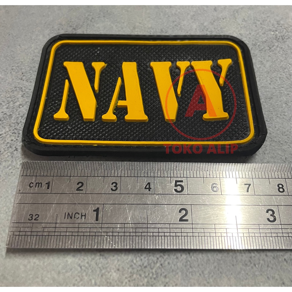 Patch NAVY (Kuning) - Patch Velcro NAVY - Prepetan