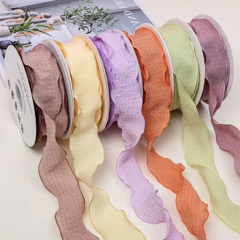 

[1ROLL/9METER] Korea Ribbon Wave / Pita buket bunga / Pita kado / Flower bouquet ribbon roll