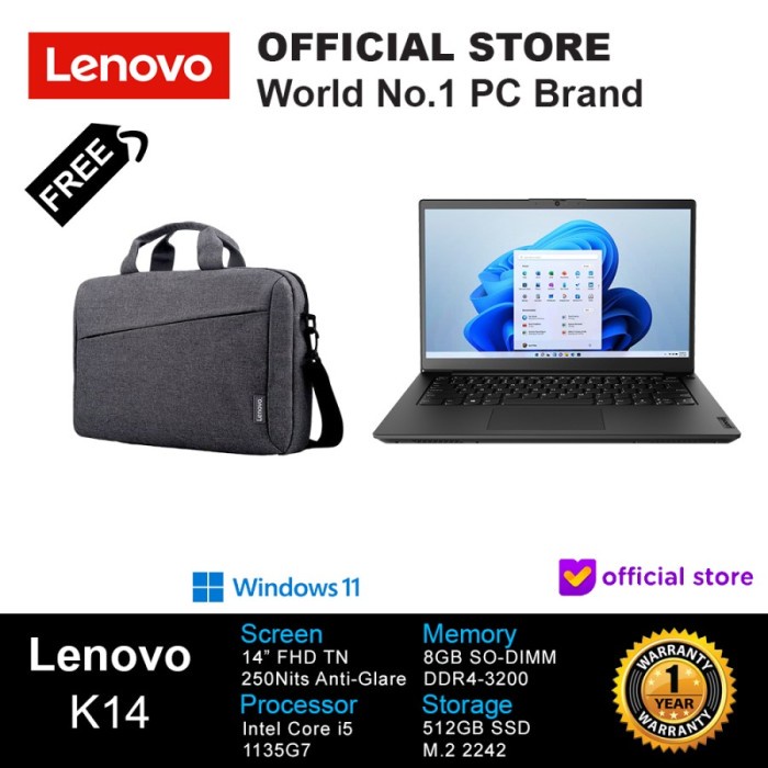 Laptop Lenovo K14 G1 (4100) I5-1135G7 8GB 512GB W11 FHD