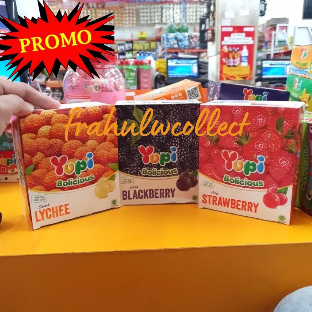 

ㄟ( ▔, ▔ )ㄏ Yupi Bolicious 1PAK isi 24pcs aneka rasa - permen nikmat enak diskon termurah || Jeruk Mandarin Orange / Blackberry / Strawberry / Lychee