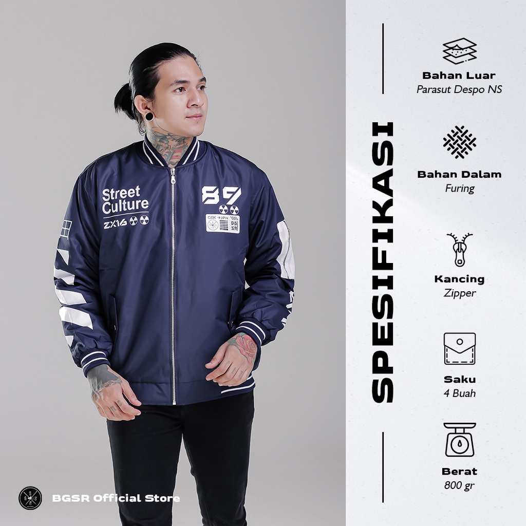 Jaket Baseball Varsity Jacket Windbreaker Pria Tebal Adem Y-89 BGSR