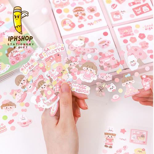 

Iphshop Stiker Aesthetic 100 Lembar Sakura Girl Stiker Scrapbook Deco