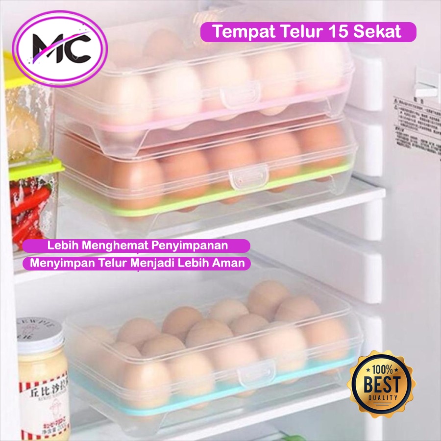 Kotak Telur 15 Sekat Tempat Penyimpanan Telor Wadah Simpan Telur Egg Box Storage