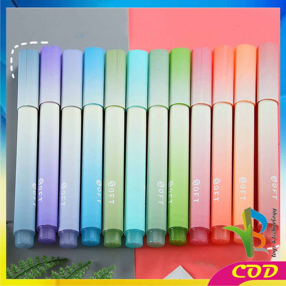 RB-A55 Highlighter Pastel Penanda Teks Set 4IN1 Alat Tulis Sekolah / Spidol Pen Marker Warna Gradasi Painting Multifungsi / Textliner Stasionary Import