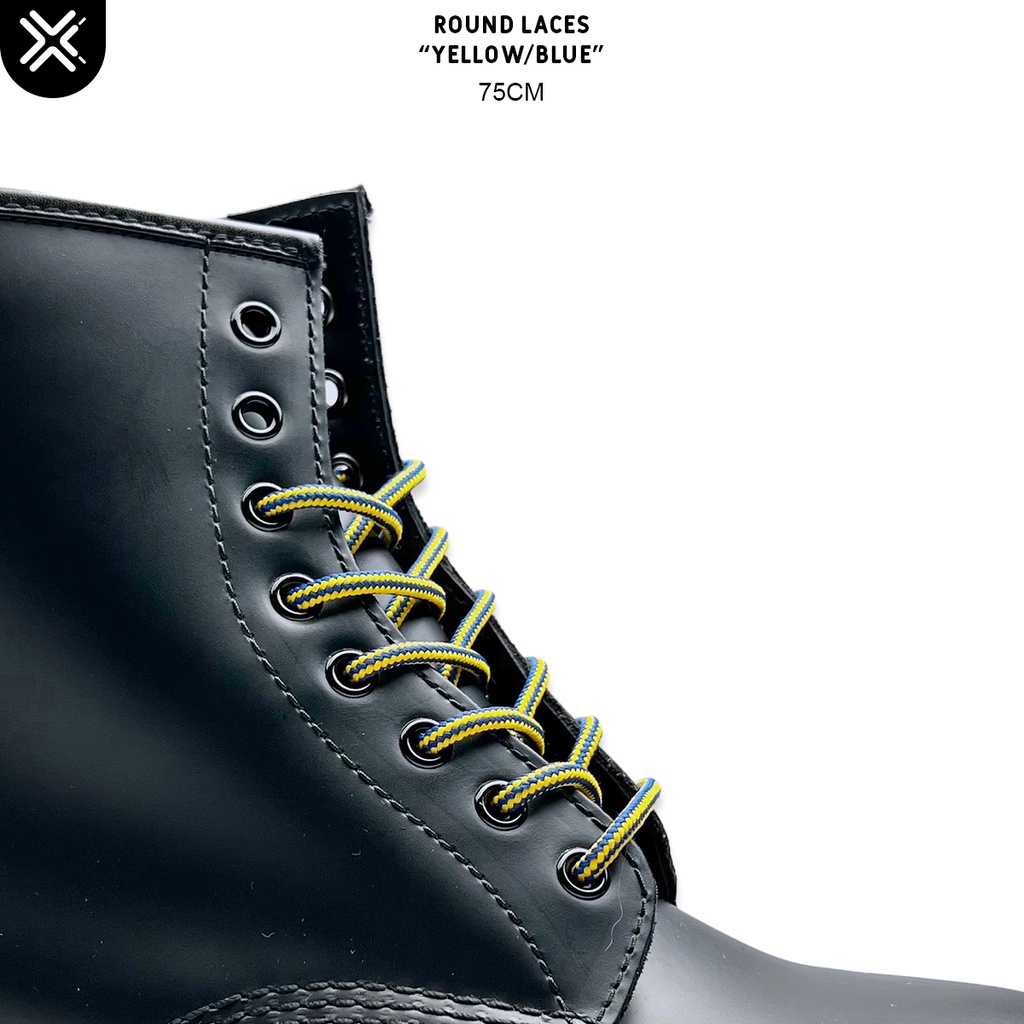 TALI SEPATU BULAT POLYESTER YELLOW BLUE / TALI SEPATU DOCMART