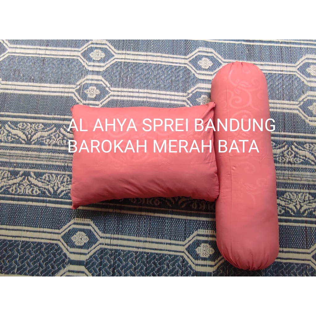 POLOS 2 PCS SARUNG BANTAL/SARUNG GULING JUMBO/KING KOIL - MERAH BATA