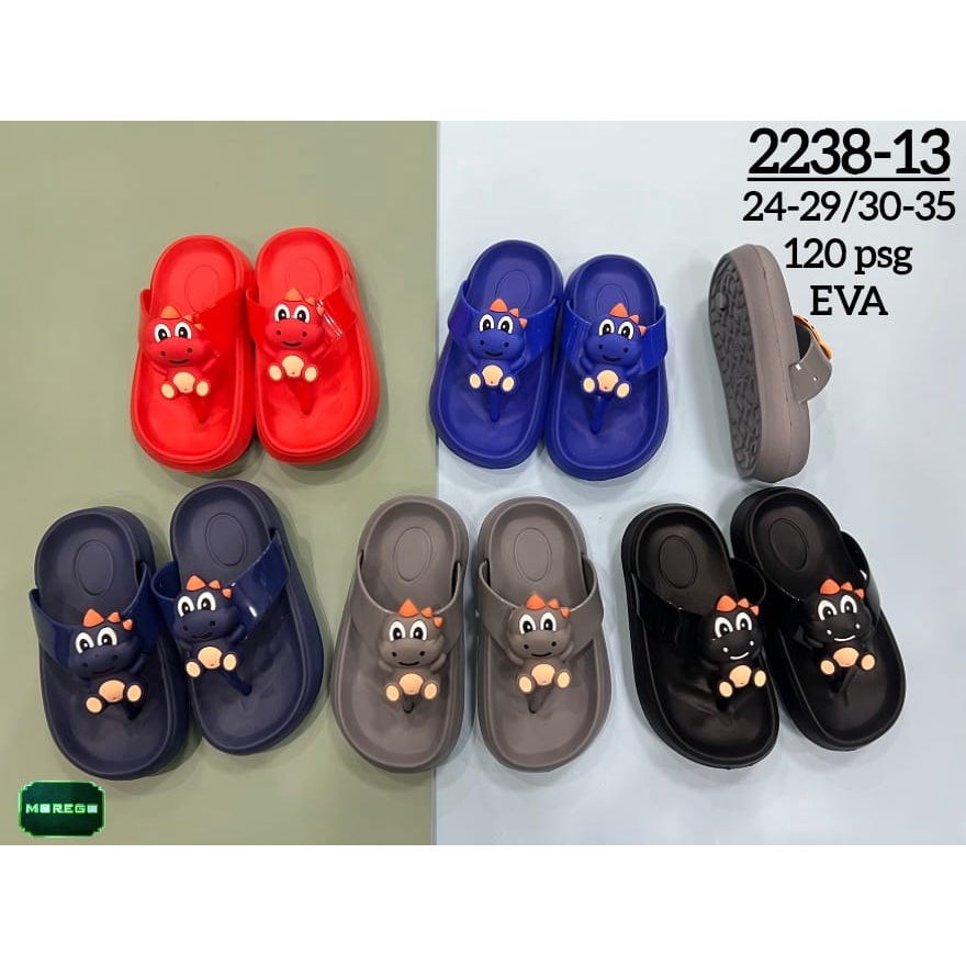 Sandal Jepit Anak Karakter Dino Lucu Import