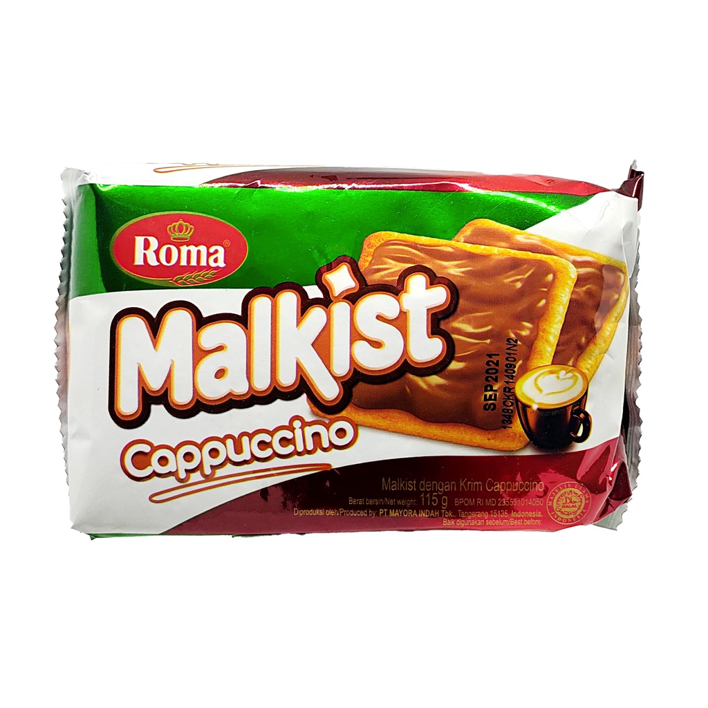 

BISKUIT KRAKER ROMA MALKIST CRACKERS 90 GR COKLAT KEJU CAPPUCINO