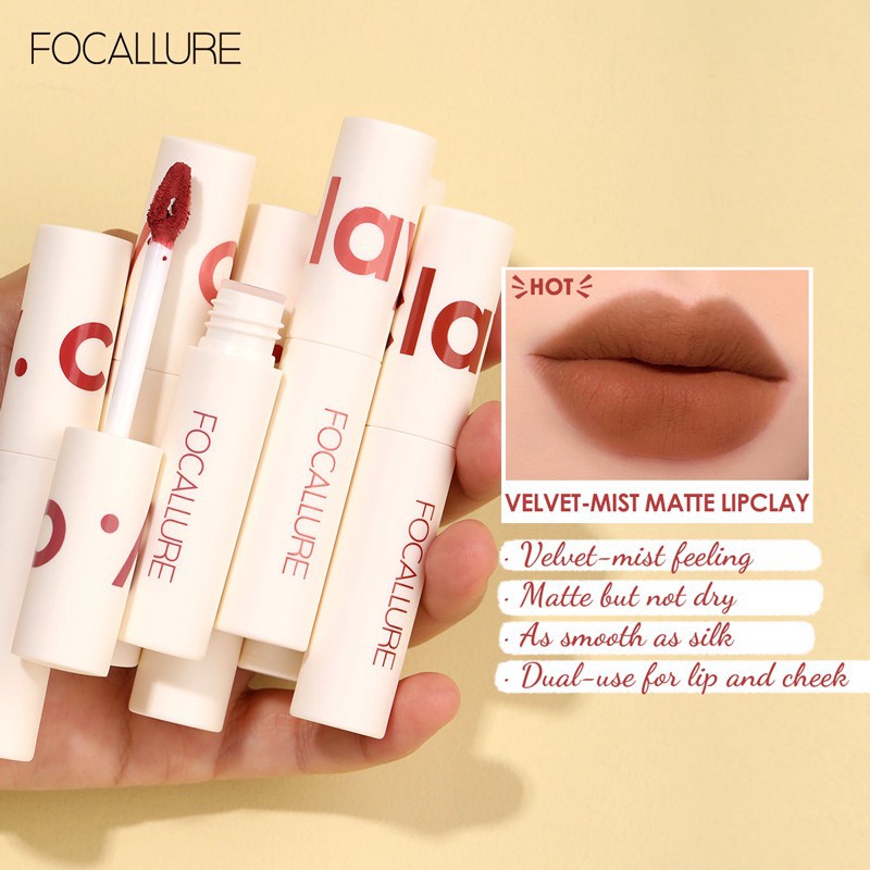 NIK - FOCALLURE Lip Clay Pillowy Soft Liquid Lipstick FA179 True Matte Liquid Lipstick | Lip Velvet Mist | Lipstik | Lip Cream FA179 BPOM ORIGINAL