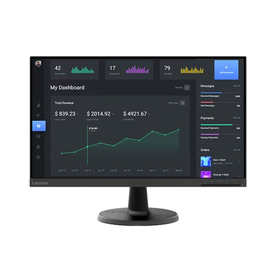 Monitor LED Lenovo D24 D24-40 24&quot; VA 3-Side NearEdgeless FreeSync 75Hz