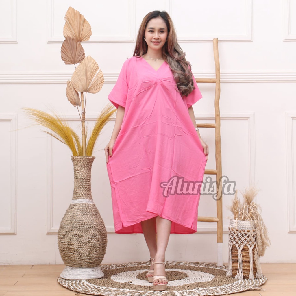 KAFTAN MAYA POLOS DRESS WANITA/ GAMIS KAFTAN RAYON LD 140