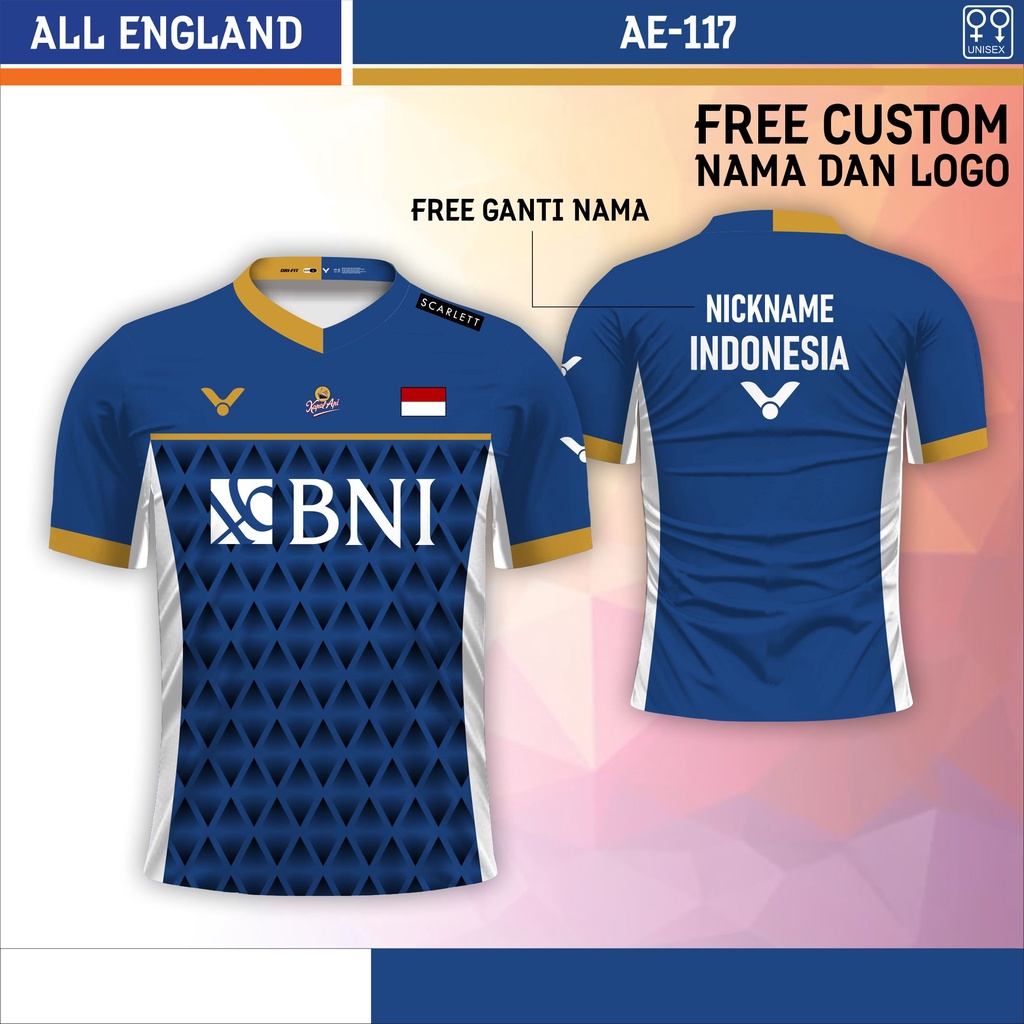 Jersey badminton indonesia baju bulu tangkis daddies all england bni