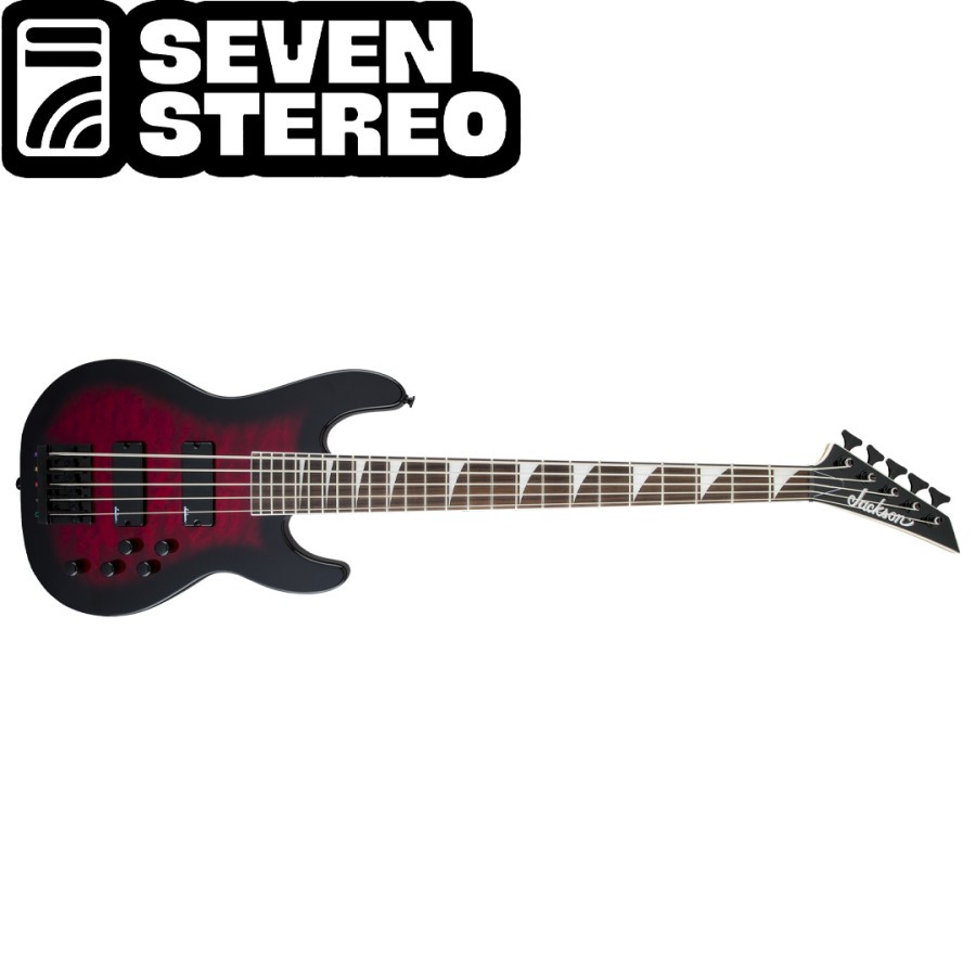 Jackson JS Series Concert Bass JS3VQ Amaranth FB Transparent Red Burst