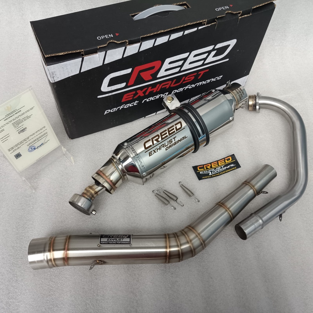 Knalpot Racing Creed Exhaust Model Oval Suara NGEBAS Pnp Tiger Mega Pro Lama/New Byson Verza Scorpio