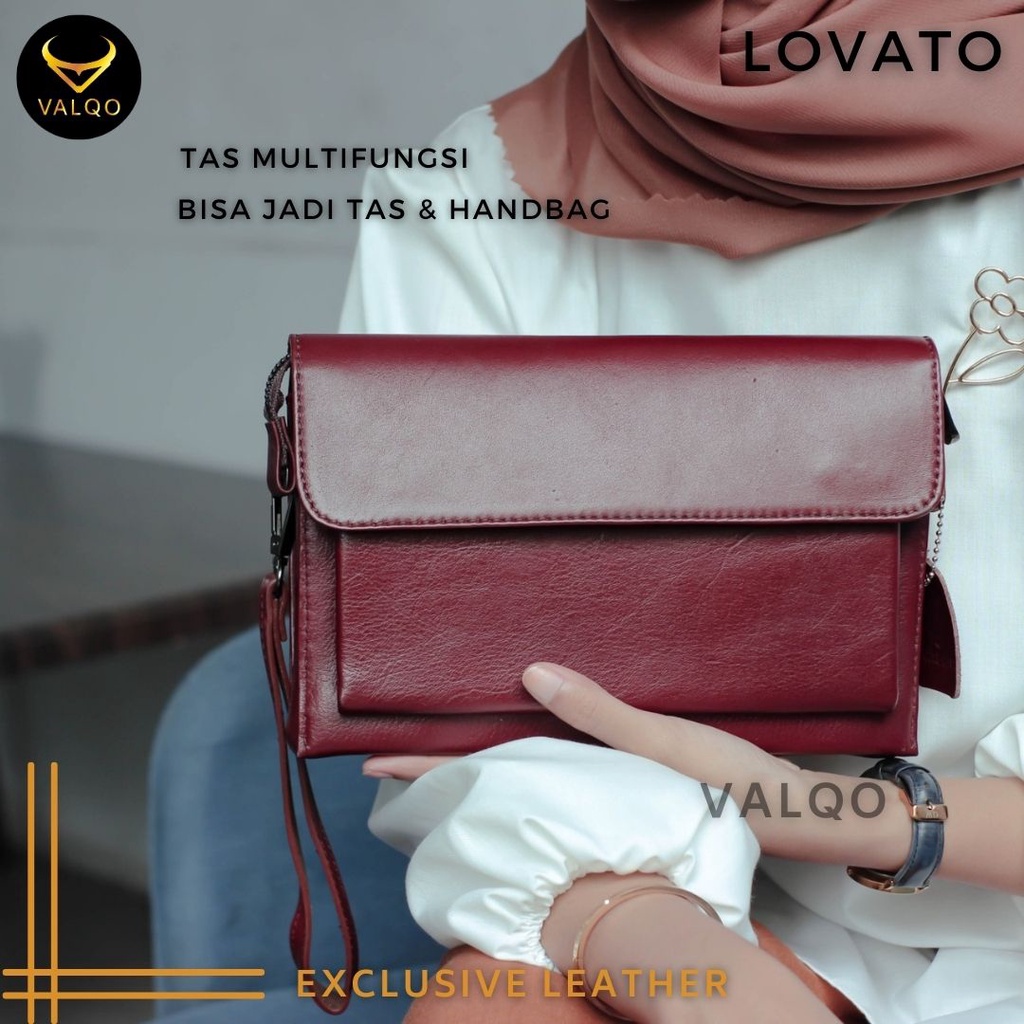 [VALQO] LOVATO Tas Handbag Multifungsi Dompet HP Kulit Sapi Cewek Wanita Perempuan