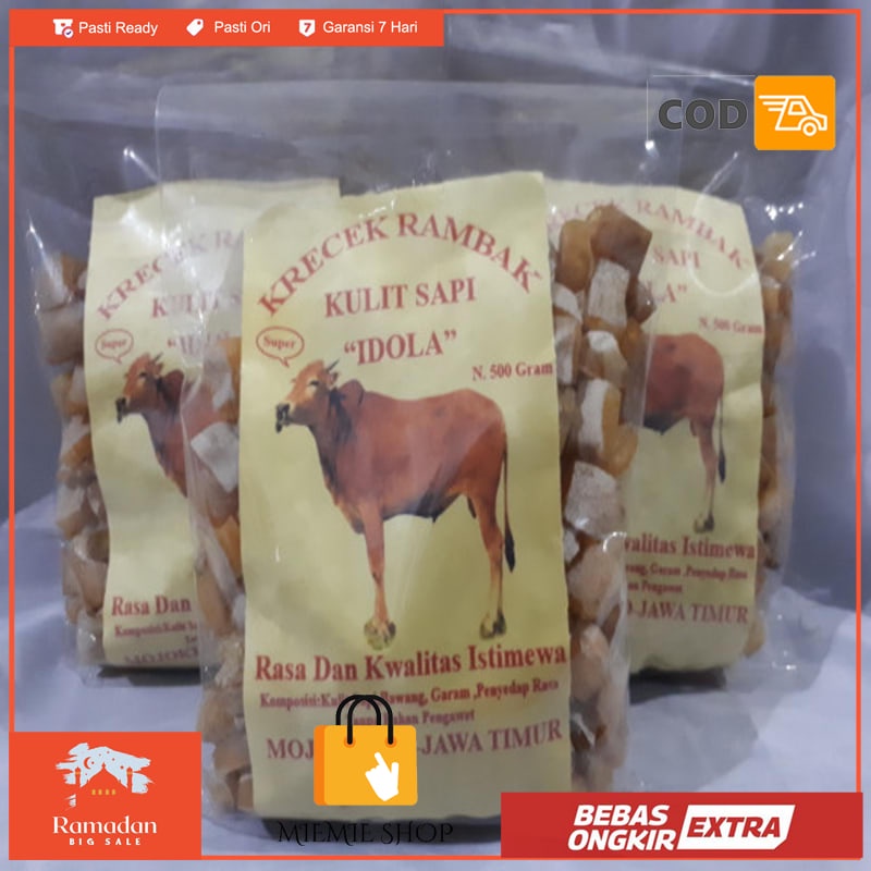 

Kerupuk Rambak Sapi Kotak Kualitas Super 500 Gram