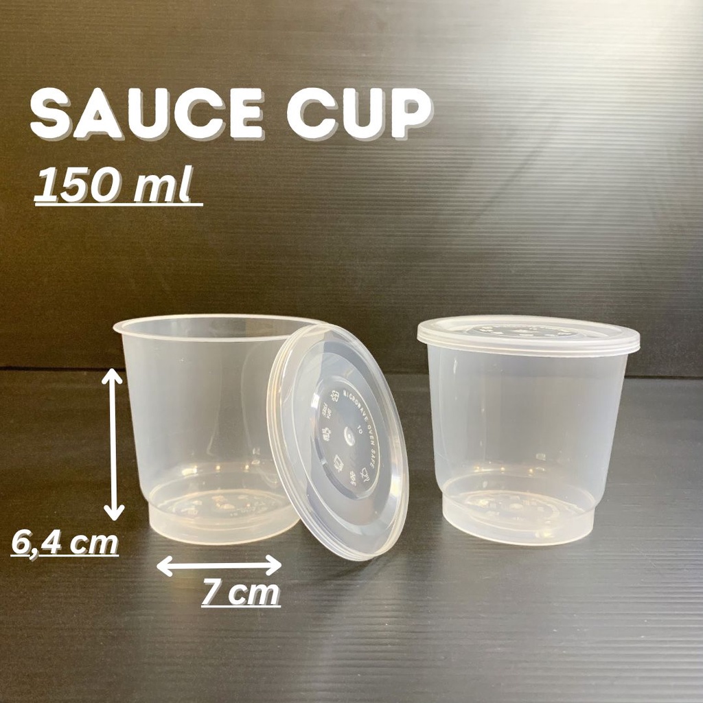 Sauce Cup 150 ml / Tempat Saos Sambal Kecap Puding Plastik