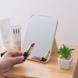 SS Cermin Lipat Persegi Portable Beauty Mirror Kaca Rias Make Up Kaca Rias Make Up Lipat Portable Cermin Duduk