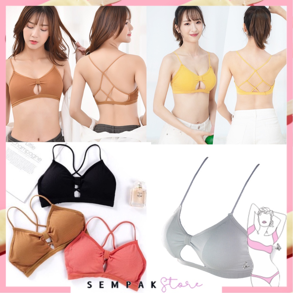 Bra Fashion Sport Wanita Bentuk Pita  006 Bra Wanita Tanpa Kawat Bahan Halus BH Pakaian Dalam