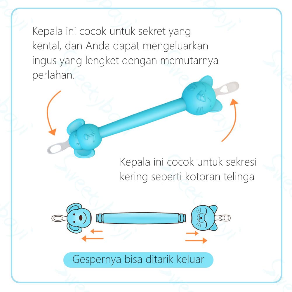 Booger tools baby Pembersih Hidung dan Telinga Bayi 2in1 , isi 2