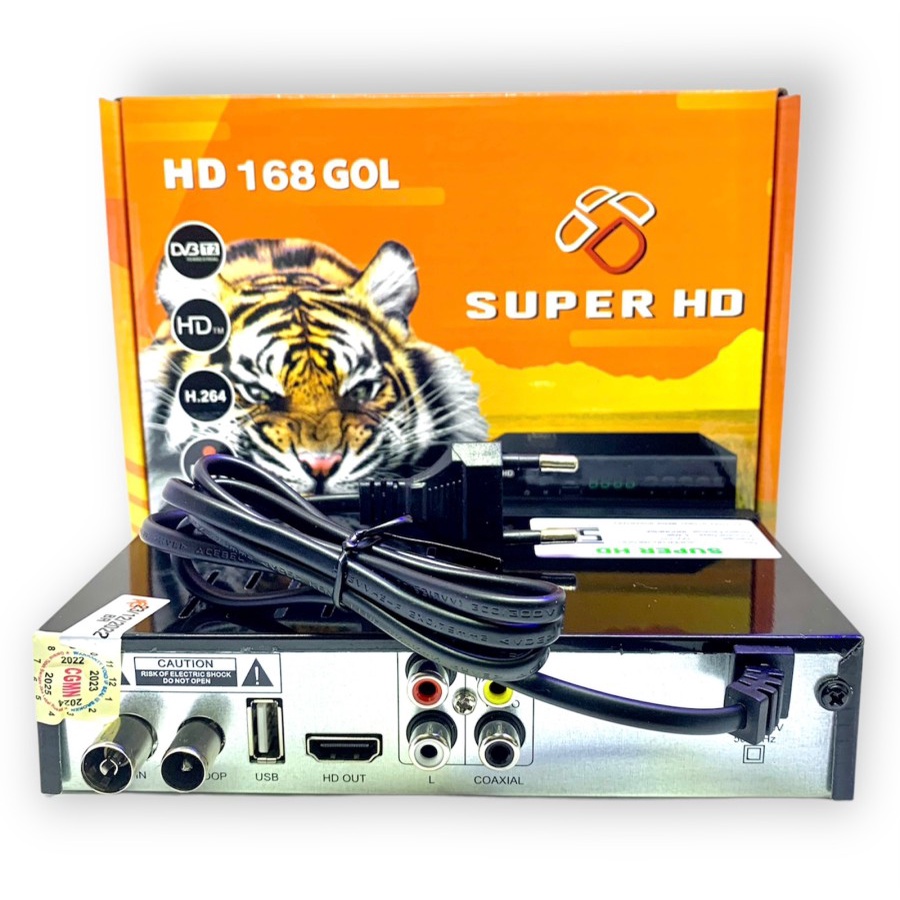 SET TOP BOX STB HARIMAU 168 GOL DVB-T2 PENERIMA SIARAN TV DIGITAL