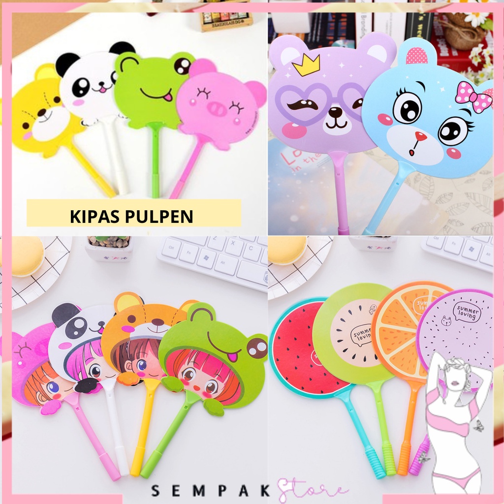 SS Pena Kipas Lucu Animal dan Buah Pulpen Kipas Karakter# BISA COD