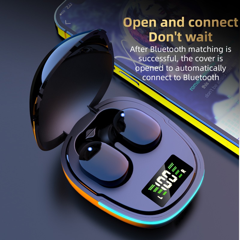TWS Wireless Earphone Bluetooth E-sports Earbuds Gaming Low Latency Wireless Noise-cancelling Headphones Headset Breathing Lamp Intelligent Digital Display Waterproof Upgraded Bluetooth 5.1 - G6S/G7S/G9S(COD)